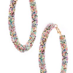 Sparkle Hoop Earrings - Sequin Hoop Earrings