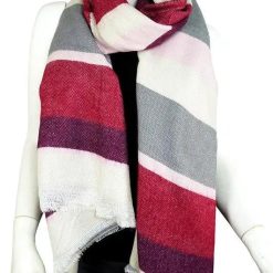 Addison Multicolor Striped Fringe Scarf Scarves