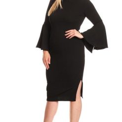 Black Midi Sheath Dress | Plus Size Dresses