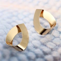 Brushed Metal Infinity Ribbon Earrings Jewelry