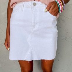 Classic Denim Skirt | White Denim Skirt | Denim for Women