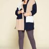 Color-Block - Open Front - Plus Size - Womens Cardigan