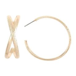 Crisscross Post Hoop Earrings Jewelry
