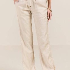 Drawstring Linen Pants | Wide Leg Pants