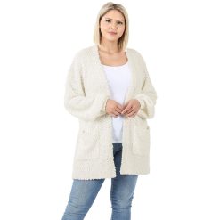Everyday Open Front Popcorn Cardigan Outerwear