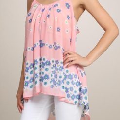Floral Chiffon Swing Top | Mature Womens Flowy Tops
