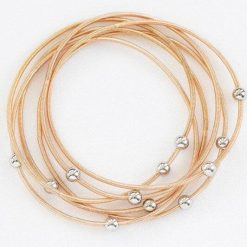 Gold Beaded Guitar String Bracelet Set