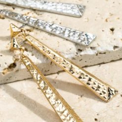 Hammered Drop Earrings Jewelry