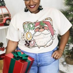 Ho Ho Ho Whimsical Santa T-Shirt | Holiday Graphic Tees