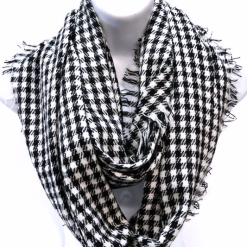 Houndstooth Infinity Scarf | Black and White Scarf