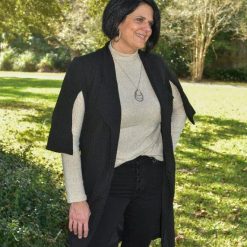 Kala Midi-Length No-Iron Open-Front Lapel Jacket