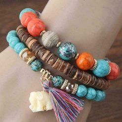 Louyue Bohemian Tassel Beaded Bracelets