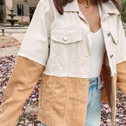 Two Toned Tan Cord Jacket