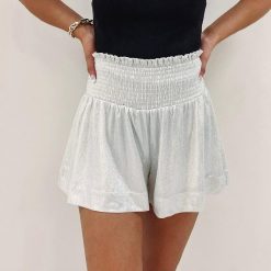 Adair Sparkle Shorts – Silver