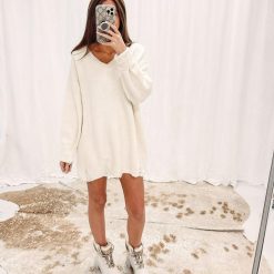 Amanda Sweater Tunic – Cream