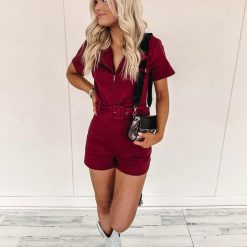 Gabby Romper – Burgundy