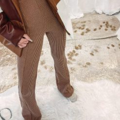 Knit Ribbed Flare Leggings