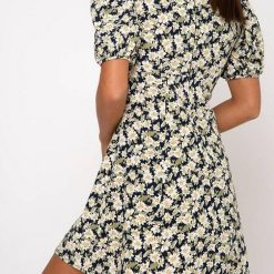 Motel Carrie Mini Dress In Aster Blue