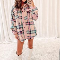 Pink Plaid Shacket